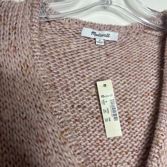 Madewell Women’s Wrap Front Pullover Sweater Medium Flecked Yarn Chunky Boho - Picture 4 of 6